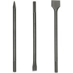 Jeu de 3 burins sds - max (pic + plat + bêche) 400mm - hanger - 155991 Jeu de 3 burins sds - max (pic + plat + bêche) 400mm - hanger - 155991