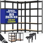 Set de 3 tagres charges lourdes 5 niveaux tagre mtallique modulable 2625kg tagre d'angle garage ...