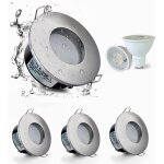 Set de 4 spots encastr�s led ip65 �tanches, 5w 3000k blanc chaud spot encastr� pour salle de bain et ...