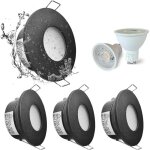 Set de 4 spots encastrés led ip65 étanches, 5w 3000k blanc chaud spot encastré pour salle de bain et ... Set de 4 spots encastrés led ip65 étanches, 5w 3000k blanc chaud spot encastré pour salle de bain et ...