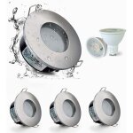 Set de 4 spots encastrés led ip65 étanches, 5w 3000k blanc chaud spot encastré pour salle de bain et ... Set de 4 spots encastrés led ip65 étanches, 5w 3000k blanc chaud spot encastré pour salle de bain et ...