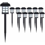 Monzana set de 6 / 12 / 18 / 24 lampes solaires piquet pour jardin 8h autonomie lumire extrieur led ...