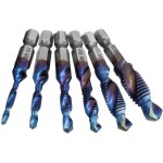 Set de 6 forets � taraudage hss tarauds � filetage m3 m10, acier rapide, outil de forage pour m�tal et ...