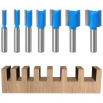 Set 7 fraises pour d�fonceuse queue 8mm - fraises droite, � rainurer, � copier - double tranchant - travail ...