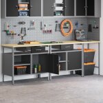 Set de banc de travail 3 pi�ces en acier rouge vidaxl