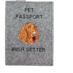 Setter irlandais - prot�ge passeport pour chien, prot�ge document, cadeau voyage art - dog