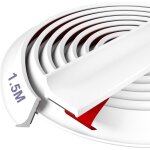 Seuil de douche pliable en silicone anti - d�bordement pour porte de douche (blanc, 1, 5 m)