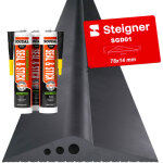 Seuil de porte garage avec colle de montage en epdm, 6, 5 m, 14 mm x 78 mm, sgd01 - steigner
