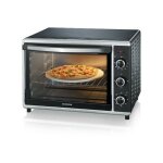 Severin - mini - four noir / inox 1800 w - capacit� de 42l - chaleur tournante - pierre � pizza