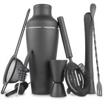 Shaker cocktail kit, set barman cocktail en acier inoxydable de 8 pi�ces, professionnel kit cocktail ...