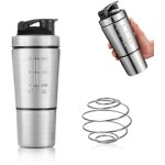 Shaker proteine shaker proteine construction double couche amovible 600 + 200 ml vec rondelle en acier ...