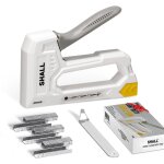 Shall - agrafeuse - cloueuse  main lgre (blanc) pour bois & tissu - 1600 agrafes jt21 (6mm, 8mm, 10mm) ...
