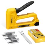 Shall - agrafeuse - cloueuse  main lgre (jaune) pour bois & tissu - 1600 agrafes jt21 (6mm, 8mm, 10mm) ...