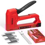 Shall - agrafeuse - cloueuse  main lgre (rouge) pour bois & tissu - 1600 agrafes jt21 (6mm, 8mm, 10mm) ...