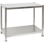 2 niveaux �tag�re en acier inox - jusqu'� 60kg - 61x36x50 rangement m�tallique