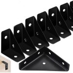Shining house - lot de 10 �querres d'angle en m�tal noir pour bord de lit de bureau