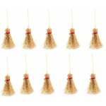 Shining house - 10 pices mini balai sorcires balai paille balai maison de poupe outils miniatures ...