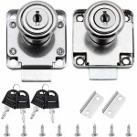 Shining house - 2 packs serrure de tiroir de bureau, serrure de meuble � cylindre utilisation pour fermer ...