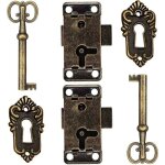 Shining house - 2 pcs serrure de porte d'armoire antique serrure meubles verrous pour placards d�coratifs ...