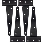 Shining house - lot de 4 charni�res en t, noires charni�re porte de grange, charni�res de portes, charniere ...