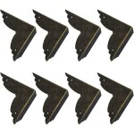 Shining house - lot de 8 protections d'angle vintage en métal pour meubles et tables (bronze) Shining house - lot de 8 protections d'angle vintage en métal pour meubles et tables (bronze)