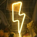 Shining house - clair neon mural enseignes lumineuses - usb ou batterie aliment� forme de foudre n�on ...