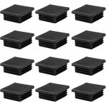 Shining house - couvercles de tubes carrs en plastique noir, 12 pices, 50x50mm, pour tuyaux mtalliques, ...
