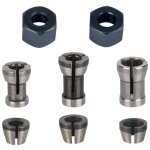Shining house - mandrin de fraiseuse - lot de 8, collet mandrin affleureuse (6 mm, 6. 35 mm, 8 mm), pince ...
