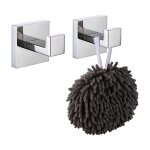Paquet de 2 crochets muraux carrs pour robe, manteau, salle de bain, cuisine, garage, acier inoxydable ...