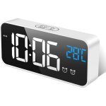 Shining house - r�veil num�rique, horloge digitale r�veil matin miroir led grand ecran aver temp�rature, ...