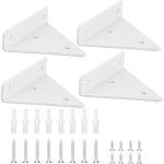 Shining house support d'tagre, 4 pices support flottant mural robuste en fer invisible triangle pour ...