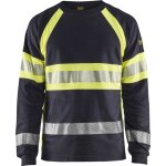 T - shirt de travail manches longues retardant flamme inhrent 3484 - marine / jaune fluo xxl