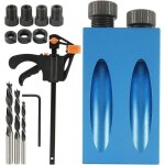 Shmshng - 15pi�ces gabarit de percage oblique avec forets 15 � positionneur de menuisier, guide de percage ...