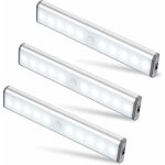 Shmshng - lot de 3 lampes 10 led, sans fil, rechargeable par usb, aimant, dtecteur de mouvement, 2 ...