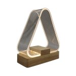 Lampe de table de chevet triangle nordique lampe de chevet dcorative led lampe blanche chaude chargeur ...