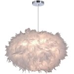 Shmshng - lustre suspension moderne lustre ovale en plumes blanche suspension luminaire pour chambre, ...