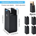 Shmshng - pied de meublelot de 4 pieds rehausseurs r�glables pour meubles - noir - hauteur 100 mm - convient ...