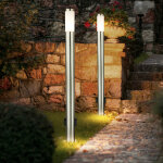 Lampadaire d'extrieur lampe de jardin clairage de chemin 2x borne lumineuse  douille argent, 1x e27, ...