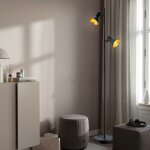 Lampadaire r�tro noir projecteur de plafond de salon rotatif dans un ensemble comprenant des ampoules ...