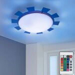 Etc - shop - applique murale chambre d'enfant lampe pour enfant plafonnier en verre bleu clair pour enfant, ...