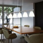 Lampe de table � manger lampe suspendue table � manger suspension argent r�glable en hauteur, 5 flammes, ...