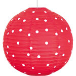 Plafonnier design lampe suspendue boule d'�clairage de chambre d'enfant � pois blanc rouge