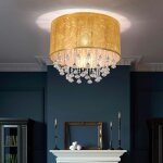 Etc - shop - plafonnier mtal nickel mat lampes salon plafond cristal plafonnier chambre des jeunes, ...