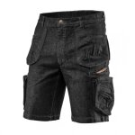 Short de travail en jean, noir, taille m