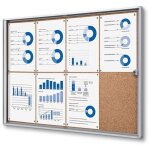 Showdown displays - vitrine d'affichage int�rieur fond li�ge 1 porte verrouillable en verre 931x655x26mm ...