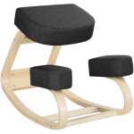 Si�ge assis - genoux ergonomique chaise � genoux coussin confortable � bascule en tissu et bois