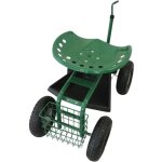 Sige pour jardin robuste mobile vert avec panier capacit 150kg et bac  outils gants gratis sige jardinage ...