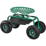Si�ge de jardin roulant pour travail capacit� jusqu'� 135 kg vert 81 x 45 x 54 cm [ pro. tec
