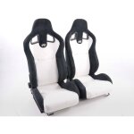 Fk automotive - siges sport fk siges auto demi - coque set columbus cuir synthtique blanc / noir avec ...