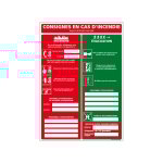 Signaletique. biz france - consignes en cas d'incendie - evacuation (a0511) - adhsif - 210 x 300 mm